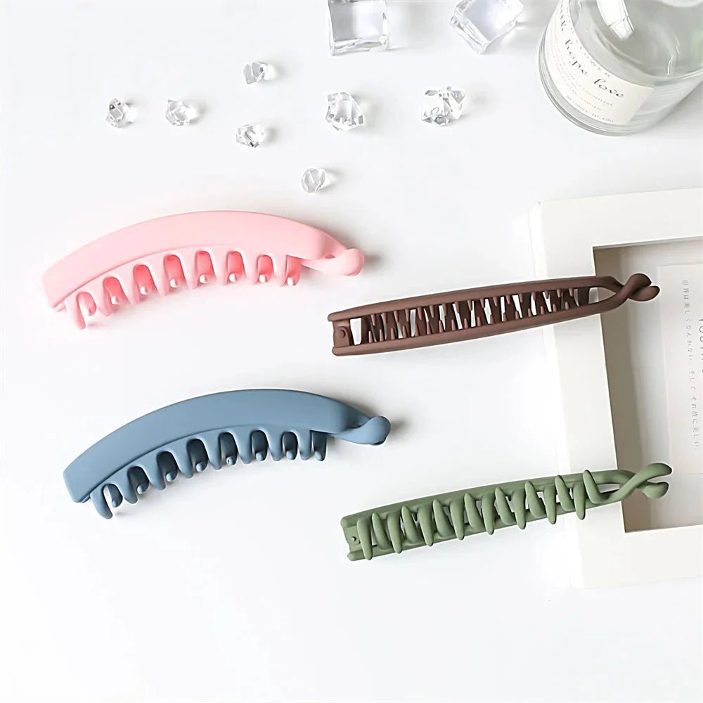 Frosted Solid Color Banana Hair Clips – Fashion Ponytail Barrettes & Hair Claws for Women - The Inbound Protocol
