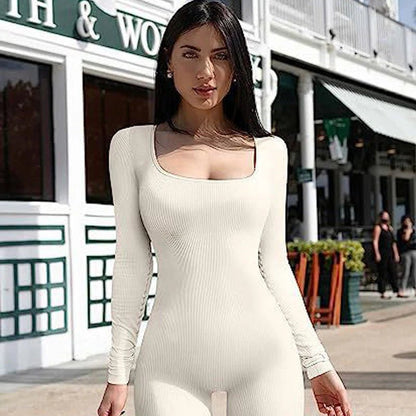 Women's Seamless Long - Sleeve Yoga Jumpsuit - The Inbound Protocol