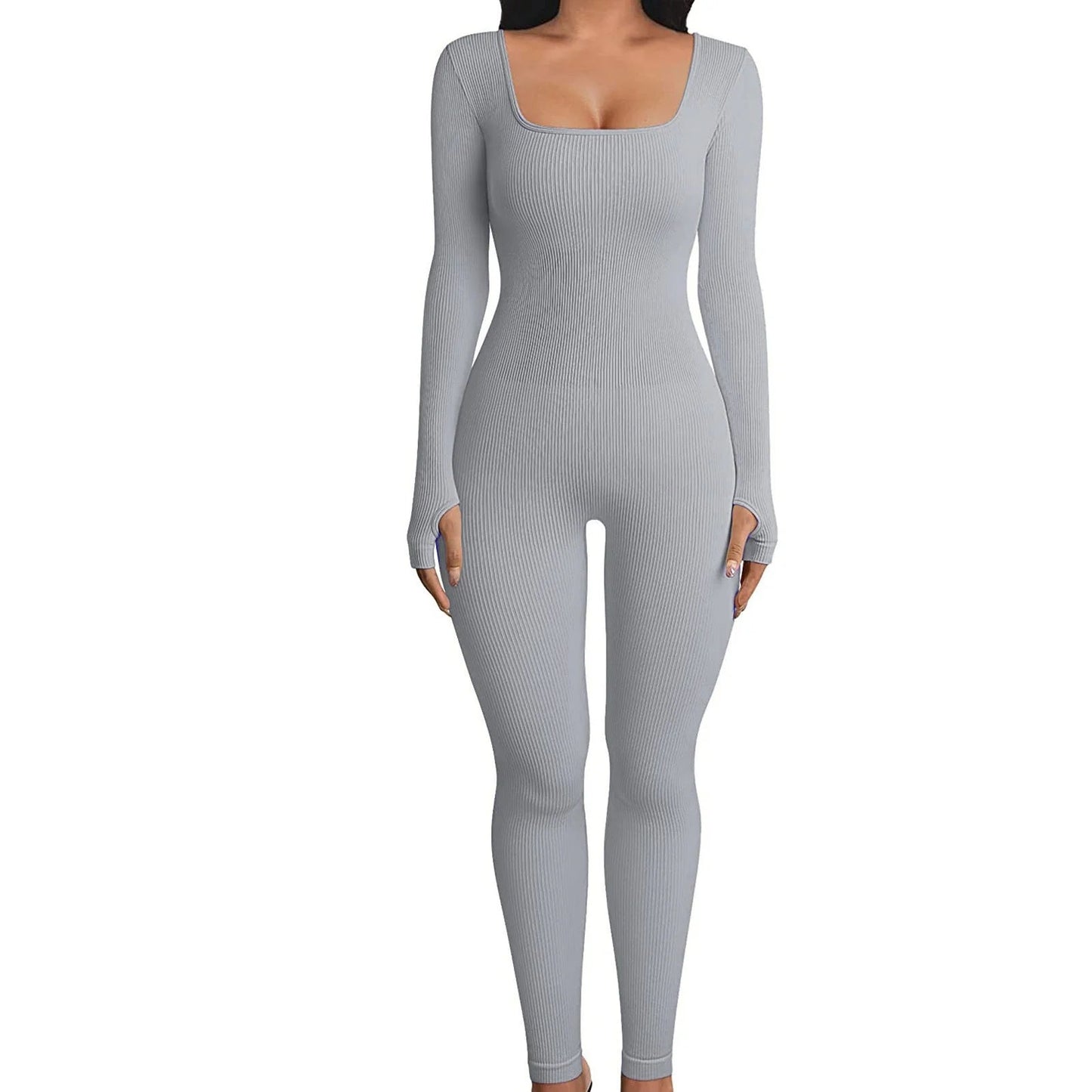 Women's Seamless Long - Sleeve Yoga Jumpsuit - The Inbound Protocol
