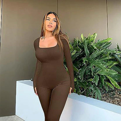 Women's Seamless Long - Sleeve Yoga Jumpsuit - The Inbound Protocol